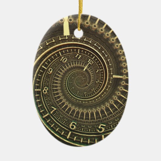 tijdmachine keramisch ornament (Voorkant)