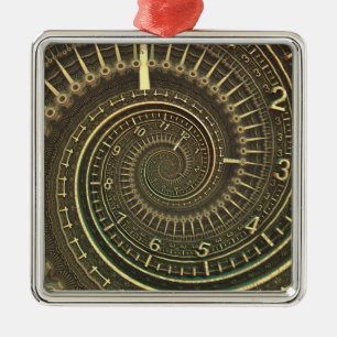 tijdmachine metalen ornament