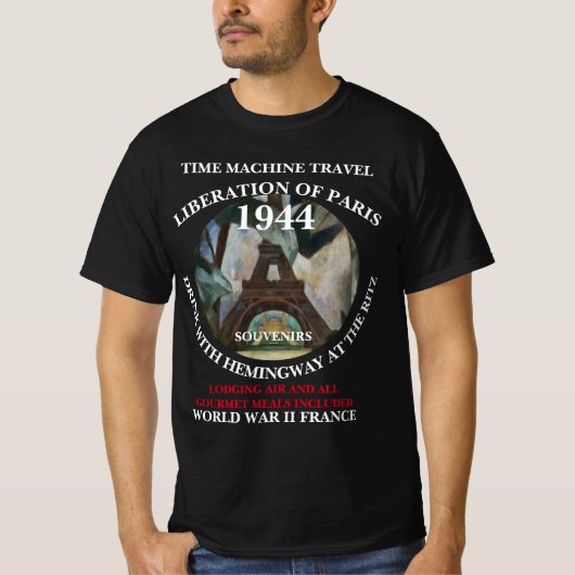 TIJDmachine REIS BEvrijding VAN PARIS DRINKEN T-shirt (Voorkant)