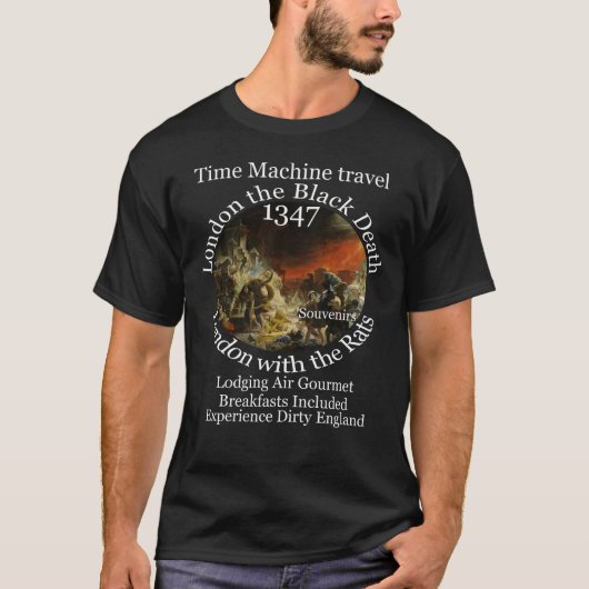 TIJDmachine REIS LONDEN 1347 ZWARTE DOOD T-shirt (Voorkant)