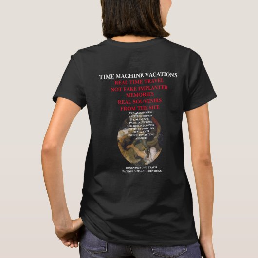 TIJDMACHINE REIZEN VAKANTIES POMPEII 79 AD T-SHIRT (Achterkant)