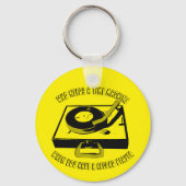 Tijdmachine Vinyl Record Player-Platenspeler Sleutelhanger (Voorkant)