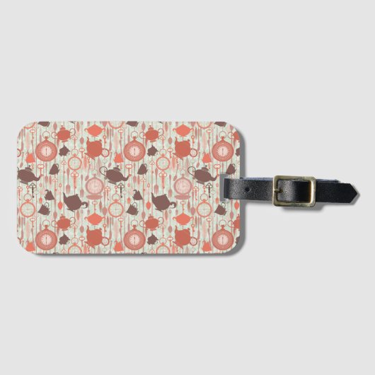  tijdpatroon van thee bagagelabel (Voorkant (horizontaal))