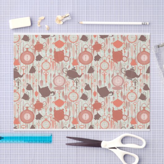 tijdpatroon van thee tissuepapier (Craft)