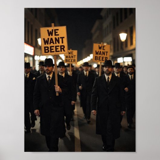 Tijdperk van de Drooglegging We Willen Bier Protes Poster (Voorkant)