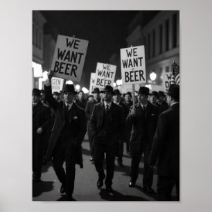 Tijdperk van de Drooglegging We Willen Bier Protes Poster
