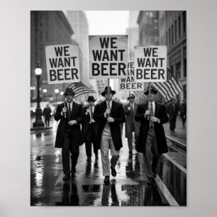 Tijdperk van de Drooglegging We Willen Bier Protes Poster