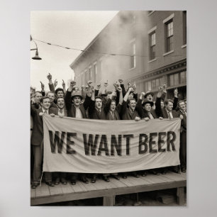 Tijdperk van de Drooglegging We Willen Bier Protes Poster