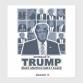 TIJDPERK VAN DONALD TRUMP STICKER (Vel)