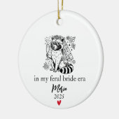 Tijdperk van Wilde Bruid, Grappig Wasbeer Bruid Ge Keramisch Ornament (Links)