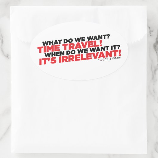 Tijdreizen Ovale Sticker (Tas)