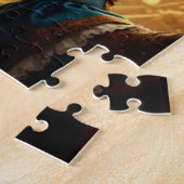 Tijdreizende Steampunk Dame met Duif Legpuzzel (Zijkant)