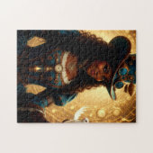 Tijdreizende Steampunk Dame met Duif Legpuzzel (Horizontaal)
