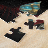 Tijdreizende Steampunk Dame met Uil Legpuzzel (Zijkant)