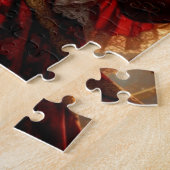Tijdreizende Steampunk Dame met Valk Legpuzzel (Zijkant)