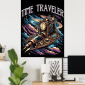 Tijdreiziger - Steampunk Space Adventure Poster (Thuiskantoor)