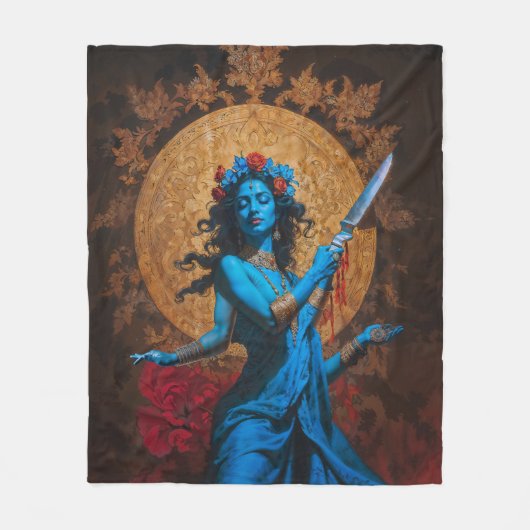 Tijd's zachte moeder Kali Fleece Deken (Voorkant)