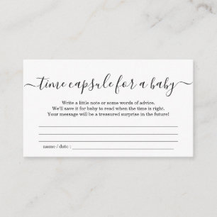 Tijdscapsule Baby Shower Informatiekaartje