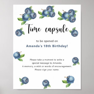 Tijdscapsule blauwe bessen 1e verjaardag poster