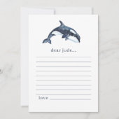 Tijdscapsule-notitiekaart 1e verjaardag Oceandiere Feestdagenkaart (Voorkant)