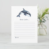 Tijdscapsule-notitiekaart 1e verjaardag Oceandiere Feestdagenkaart (Staand voorkant)