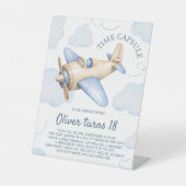 Tijdscapsule Tafelbord voor Vintage Aviator Thema Reclamebord Met Voetstuk (Voorkant)