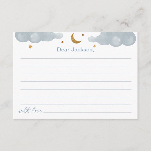 Tijdscapsule Twinkel Twinkel Ster Babyshowerkaart Informatiekaartje (Voorkant)