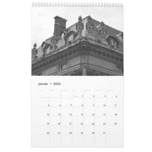 Tijdschema architectuur Parijs: En francais. Kalender (Jan 2026)