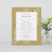 Tijdschema Elegant Gold Greenery Wedding (Staand voorkant)