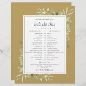 Tijdschema Elegant Gold Greenery Wedding (Voorkant / Achterkant)