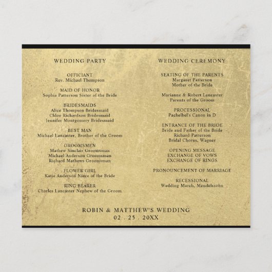 Tijdschema en programma voor chic Black en Gold We (Achterkant)