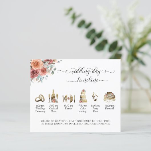 Tijdschema en programma voor het hele huwelijk (Staand voorkant)