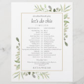 Tijdschema Greenery Foliage Wedding (Voorkant)