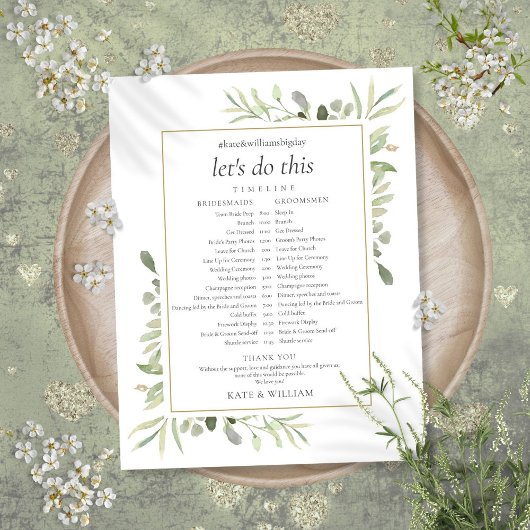 Tijdschema Greenery Foliage Wedding