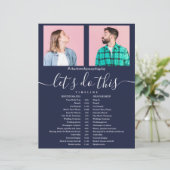Tijdschema Navy Blue Photo Script Weddenschap (Staand voorkant)