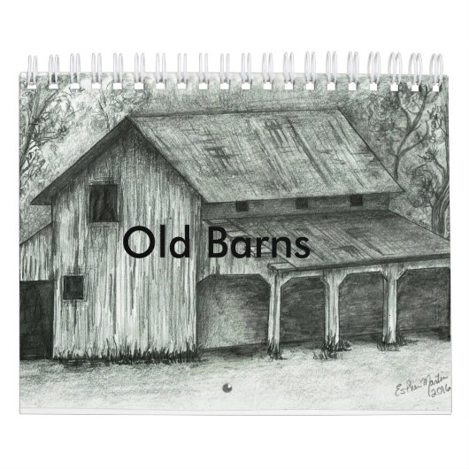 Tijdschema oude schetsen Barn Kalender (Hoes)