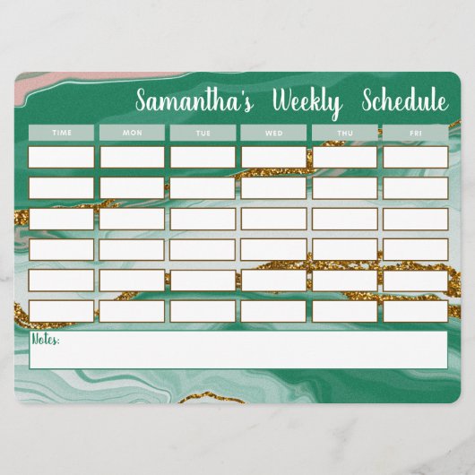 Tijdschema van de speciale wekelijkse planning van (Voorkant)