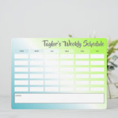 Tijdschema van de speciale wekelijkse planning van (Staand voorkant)