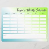 Tijdschema van de speciale wekelijkse planning van (Voorkant)