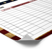 Tijdschema Verenigde Staten/Grunged vlag Poster (Hoek)