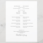 Tijdschema voor Elegant Script Photo Wedding Sched (Achterkant)