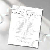Tijdschema voor Elegant Script Wedding Schedule