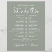 Tijdschema voor groene moderne bruiloft (Voorkant)