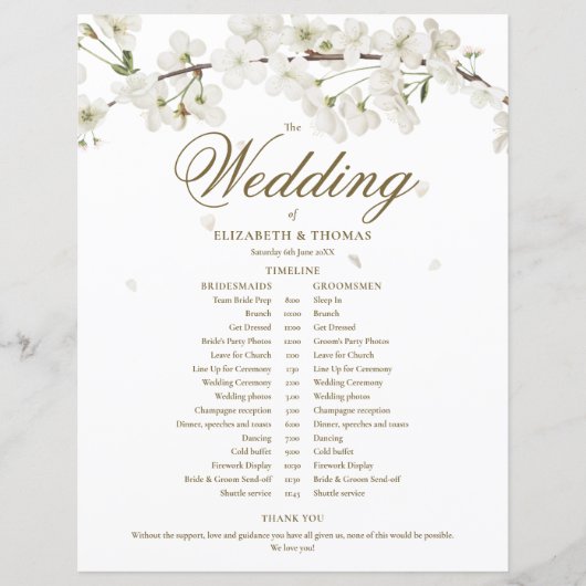 Tijdschema voor het bindweefselprogramma White Blo (Voorkant)