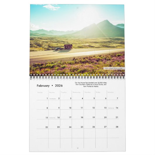 Tijdschema voor het landschap van het kleine huis  kalender (Feb 2026)