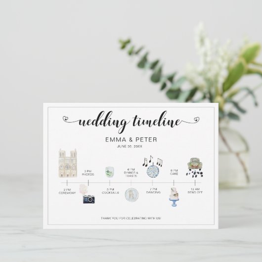 Tijdschema voor katholieke huwelijksdag (Staand voorkant)