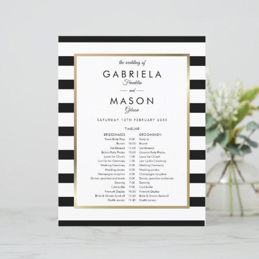 Tijdschema voor klassieke stripe bruiloft (Staand voorkant)