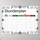 Tijdschema voor lijnpatroon tegel Scarab Poster (Voorkant)