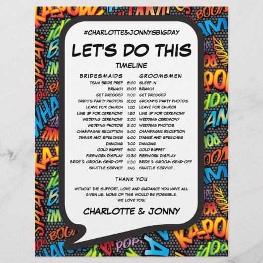 Tijdschema voor moderne stripplanning (Voorkant)