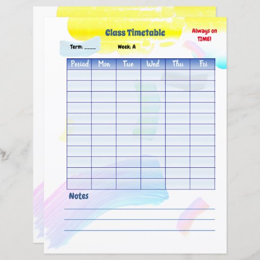 Tijdschema voor regenboogverf (Voorkant / Achterkant)